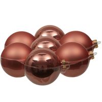 8x stuks glazen kerstballen koraal roze 10 cm mat/glans