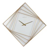 NeXtime NE-3268 Turning Square Wandklok Groot 85 cm Goud/Wit/Metaal NeXtime NE-3268 Turning Square Wandklok Groot 85 cm Goud/Wit/Metaal
