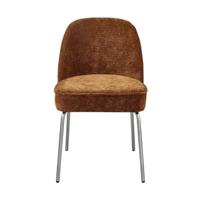 BePureHome Vogue eetkamerstoel chenille middenbruin chrome