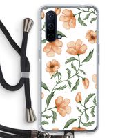 Peachy flowers: OnePlus Nord CE 5G Transparant Hoesje met koord
