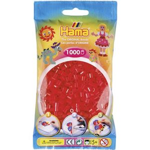Hama strijkkralen rood doorzichtig (013)