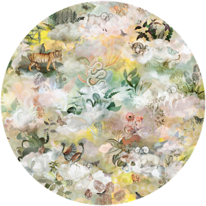 Vloerkledenwinkel - Rond Vloerkleed Moooi Vloerkleed Memento Moooi Medley Round Twilight Soft Yarn - 250 cm rond