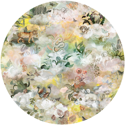 Vloerkledenwinkel - Rond Vloerkleed Moooi Vloerkleed Memento Moooi Medley Round Twilight Soft Yarn - 350 cm rond
