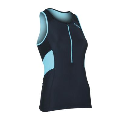 Zone3 Activate tri top mouwloos zwart/blauw dames