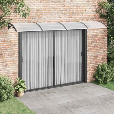 Deurluifel 400x75 cm polycarbonaat zwart en transparant
