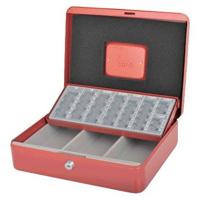 Geldkist pavo met muntsorteerbak 300x240x90mm rood