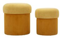 BLADERDEEG MET OPSLAG ESPENHOUT MOSTERD SET 2 STUKS CM Ø 42X44-35X37