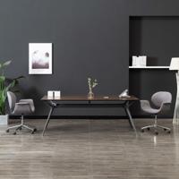 Eetkamerstoelen draaibaar 2 st stof grijs