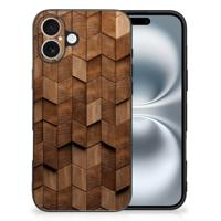 Houten Print Telefoonhoesje voor iPhone 16 Wooden Cubes