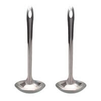 Gerimport Soep/saus opscheplepel - 2x - metaal - zilver - 26 cm - keukengerei - soeplepel