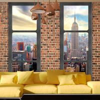 Zelfklevend fotobehang -  New York , Uitzicht uit een raam  , Premium Print - thumbnail