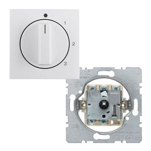 Berker S1 ventilatorschakelaar met draaiknop 0-1-2-3 alpine wit ral 9010 glanzend