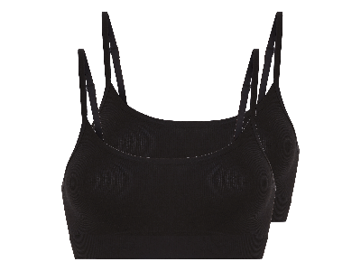 esmara 2 Dames bustiers (Zwart, S (36/38))
