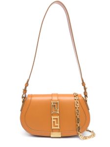 Versace sac porté épaule Greca Goddess - Marron