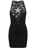 Balmain robe courte Falling Stars à broderies - Noir