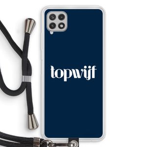 Topwijf Navy: Samsung Galaxy A22 4G Transparant Hoesje met koord