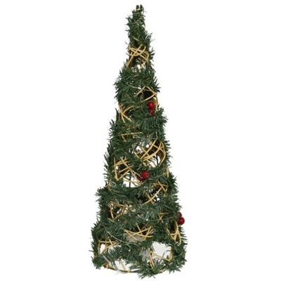 Kerstverlichting figuren Led kegel kerstboom draad/groen 40 cm 20 leds