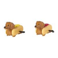 Opwindbare teckels set van 2 - bruin - 5.5x11x5 cm Opwindbare teckels set van 2 - bruin - 5.5x11x5 cm