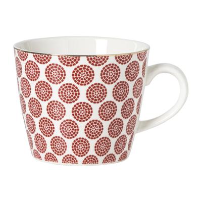 Mok Mirna bloem - rood/wit - 360 ml
