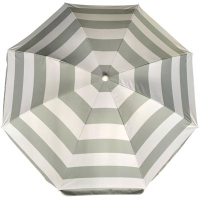 Parasol - zilver - gestreept - D140 cm - UV-bescherming - incl. draagtas