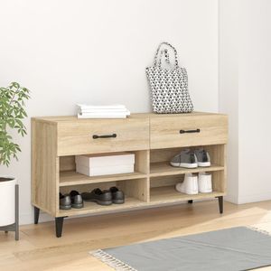 Schoenenkast 102x35x55 cm bewerkt hout sonoma eikenkleurig