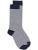 Sunspel chaussettes rayées à logo imprimé - Blanc Sunspel chaussettes rayées à logo imprimé - Blanc