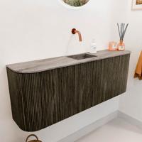 Toiletmeubel Mondiaz Joya Dlux | 113.2 cm | Meubelkleur Shadow | Faye wastafel Oza Wasbak Midden | Zonder kraangat(en)
