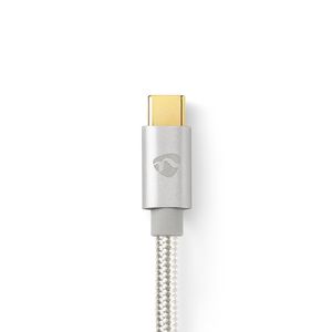 Nedis CCTB61600AL10 USB-kabel 1 m USB 3.2 Gen 1 (3.1 Gen 1) USB A USB C Aluminium