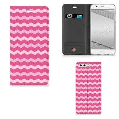 Huawei P10 Plus | Hoesje met Magneet | Waves Pink