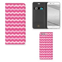 Huawei P10 Plus | Hoesje met Magneet | Waves Pink