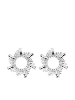 Amina Muaddi puces d'oreilles à ornements en cristal - Argent