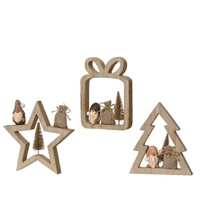 Kerstdecoratie met gnoom 14,5x16,5cm