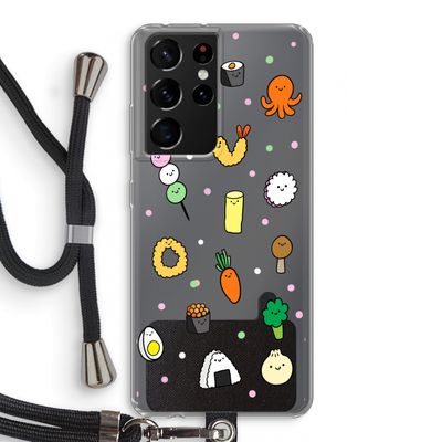 Happy bento friends: Samsung Galaxy S21 Ultra Transparant Hoesje met koord
