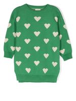 Konges Sløjd pull à cœur en intarsia - Vert