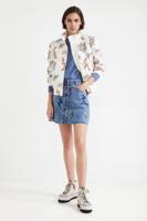 Gebloemde denim minirok - BLUE - 42