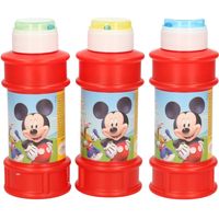 3x Disney Mickey Mouse bellenblaas flesjes met bal spelletje in dop 175 ml voor kinderen