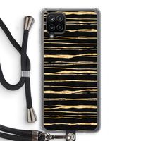 Gouden strepen: Samsung Galaxy A12 Transparant Hoesje met koord