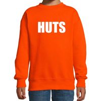 HUTS tekst sweater oranje kids - thumbnail