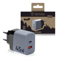 Tactical Microgrid GaN 45W Wandoplader - PD3.0 USB-C, QC3.0 USB-A - Grijs - thumbnail