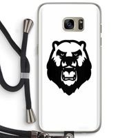 Angry Bear (white): Samsung Galaxy S7 Edge Transparant Hoesje met koord