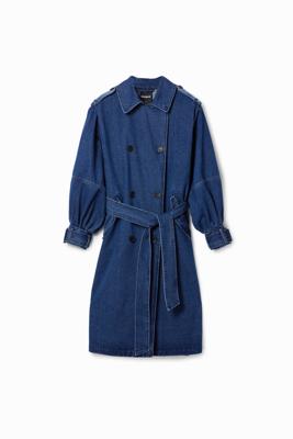Oversized denim trenchcoat - BLUE - XL