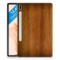 Samsung Galaxy Tab S7FE Silicone Tablet Hoes Donker Hout
