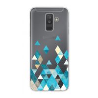 Gekleurde driehoekjes blauw: Samsung Galaxy A6 Plus (2018) Transparant Hoesje