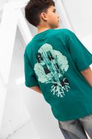 Ballin Amsterdam Lost In Coral T-Shirt Kids Groen - Maat 140 - Kleur: Lichtblauw | Soccerfanshop
