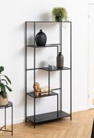 Boekenkast Bodmin MDF Zwart 72x170cm - Giga Living - thumbnail