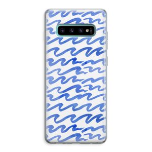 Blauwe golven: Samsung Galaxy S10 Plus Transparant Hoesje