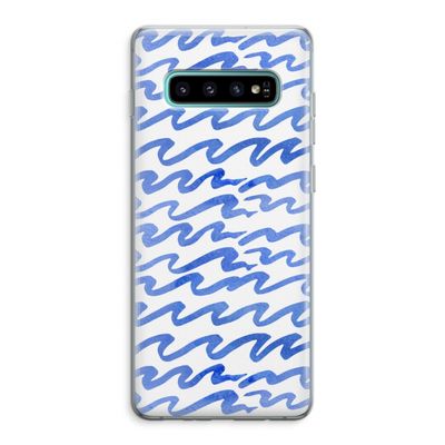 Blauwe golven: Samsung Galaxy S10 Plus Transparant Hoesje