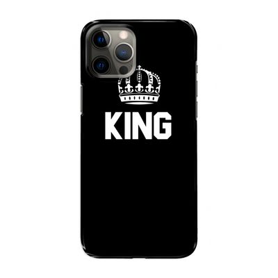 King zwart: Volledig geprint iPhone 12 Pro Max Hoesje