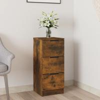 Dressoir 30x30x70 cm bewerkt hout gerookt eikenkleurig - thumbnail