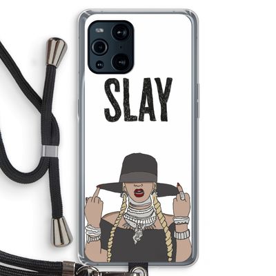 Slay All Day: Oppo Find X3 Transparant Hoesje met koord